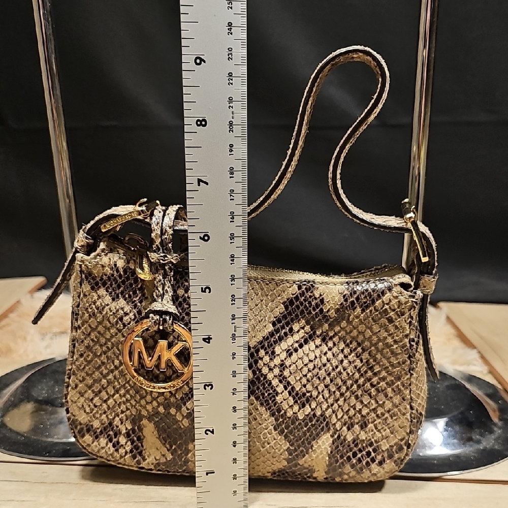 Michael Kors Tan and Brown Snake Print Clutch - Picture 4 of 9